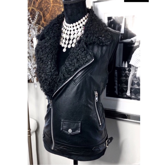 GOLDIE LONDON - TRIBUTE FAUX LEATHER BIKER VEST - Picture 1 of 8
